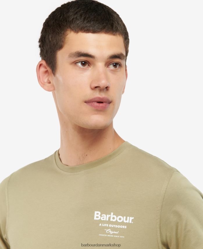 bleget oliven satley t-shirt med grafisk tryk BR2BR2814 Mænd Barbour tøj