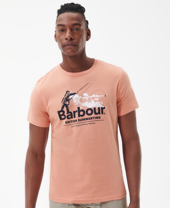 falmet orange støbt t-shirt BR2BR2810 Mænd Barbour tøj