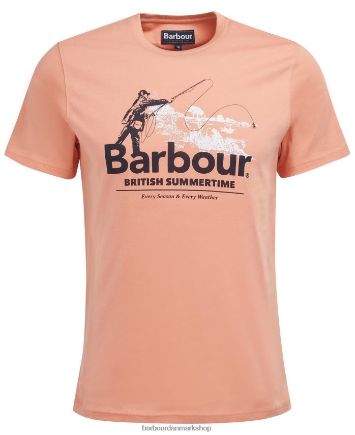 falmet orange støbt t-shirt BR2BR2810 Mænd Barbour tøj