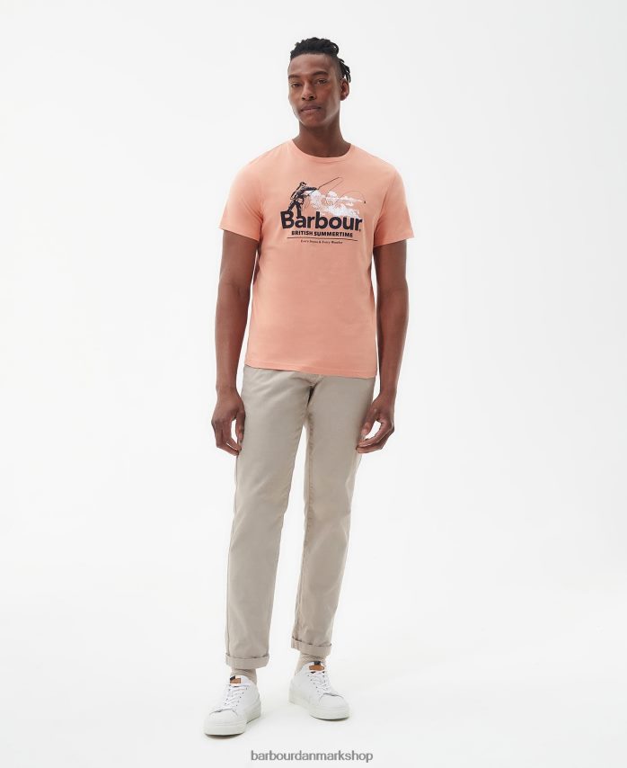 falmet orange støbt t-shirt BR2BR2810 Mænd Barbour tøj