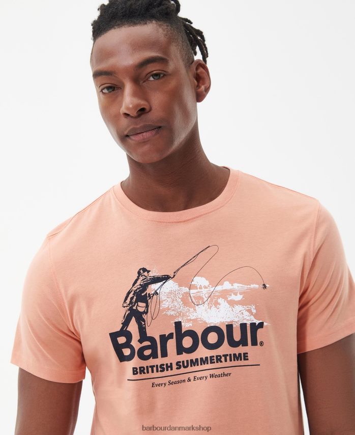 falmet orange støbt t-shirt BR2BR2810 Mænd Barbour tøj