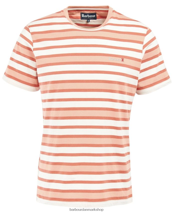 falmet orange t-shirt med crundale striber BR2BR2795 Mænd Barbour tøj