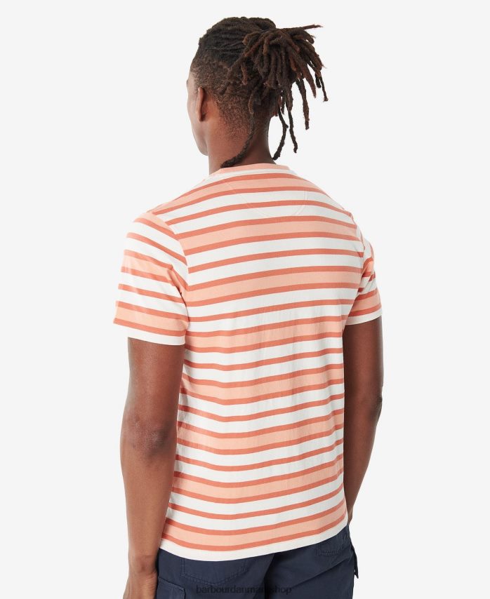 falmet orange t-shirt med crundale striber BR2BR2795 Mænd Barbour tøj