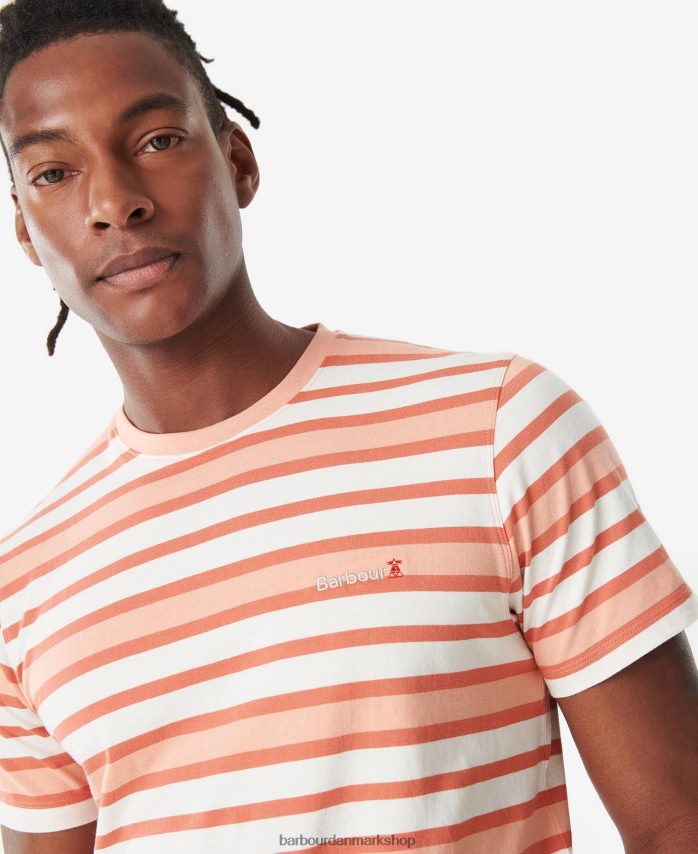 falmet orange t-shirt med crundale striber BR2BR2795 Mænd Barbour tøj
