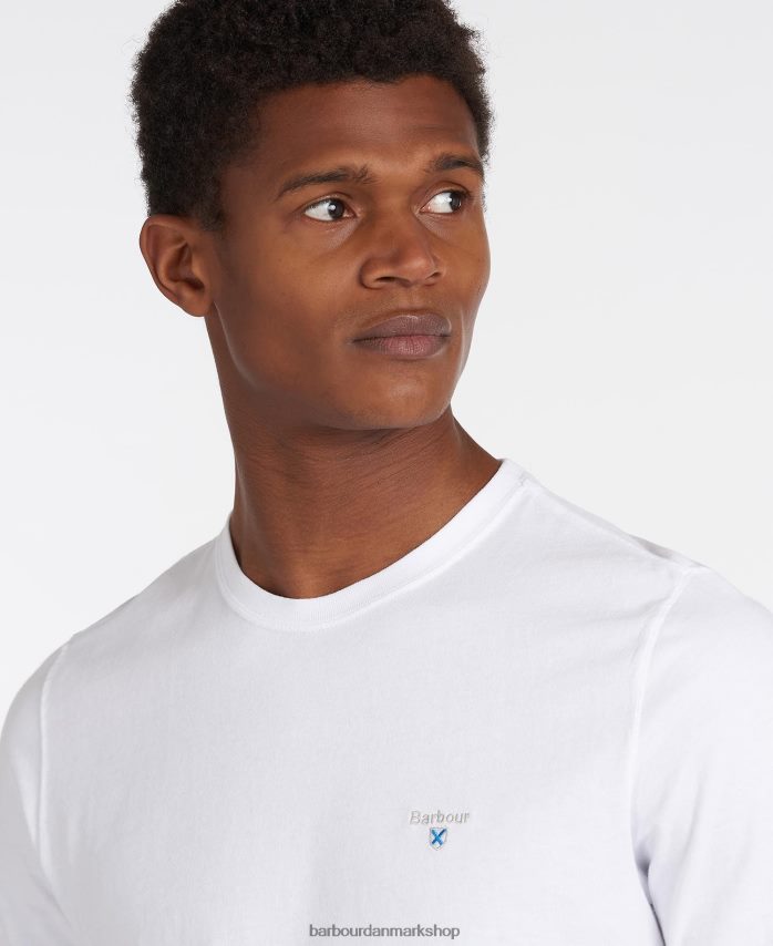 hvid aboyne t-shirt BR2BR2778 Mænd Barbour tøj
