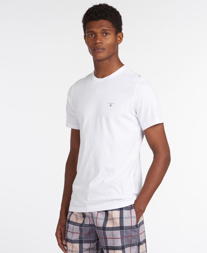 hvid aboyne t-shirt BR2BR2778 Mænd Barbour tøj