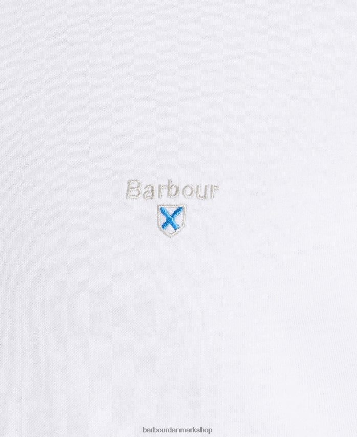 hvid aboyne t-shirt BR2BR2778 Mænd Barbour tøj