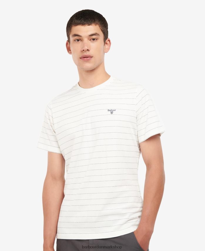 hviske hvid hobson stribet t-shirt BR2BR2805 Mænd Barbour tøj