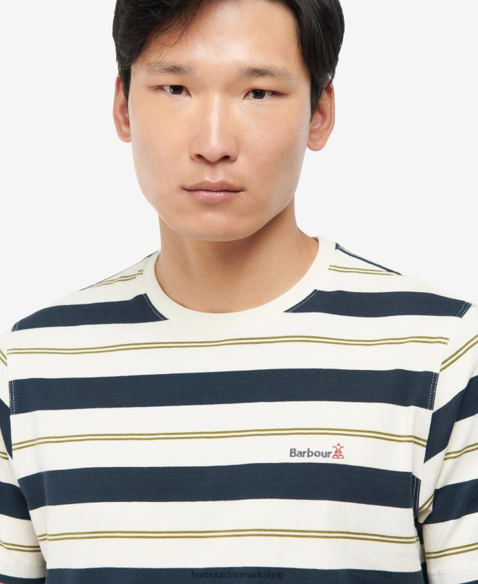hviske hvid kendray stribet t-shirt BR2BR2860 Mænd Barbour tøj