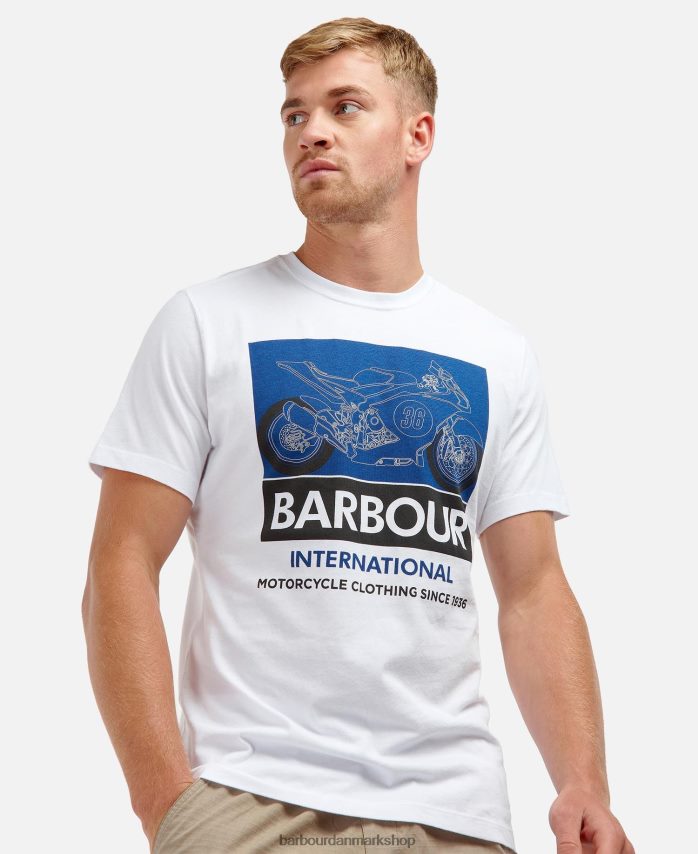 hviske hvid whitburn t-shirt BR2BR2976 Mænd Barbour tøj