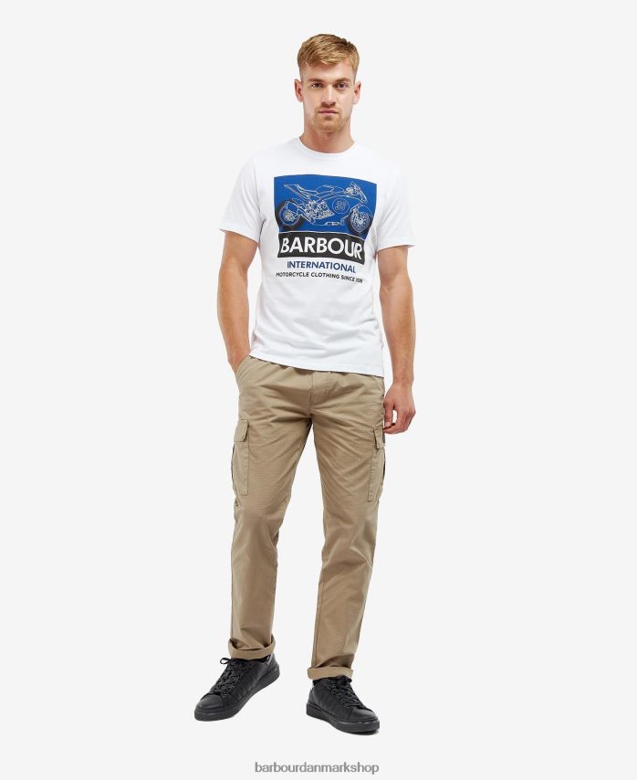 hviske hvid whitburn t-shirt BR2BR2976 Mænd Barbour tøj
