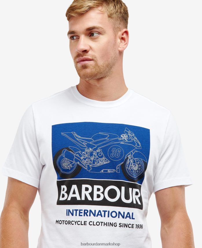 hviske hvid whitburn t-shirt BR2BR2976 Mænd Barbour tøj