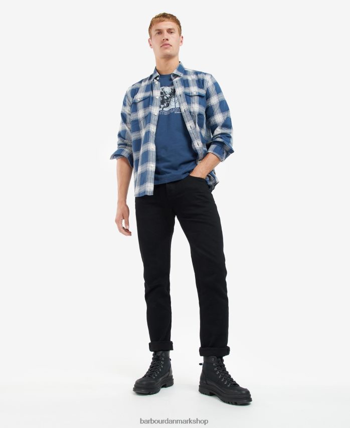 insignier blå arter t-shirt med grafisk tryk BR2BR2938 Mænd Barbour tøj