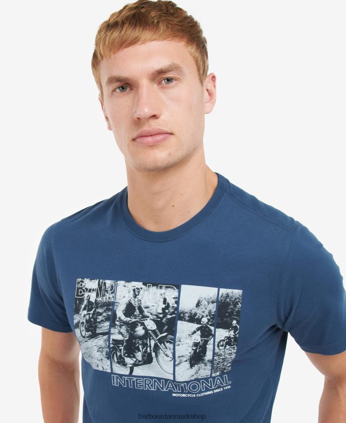 insignier blå arter t-shirt med grafisk tryk BR2BR2938 Mænd Barbour tøj