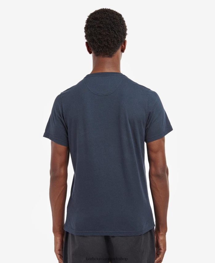 klassisk flåde stockton logo t-shirt BR2BR2793 Mænd Barbour tøj