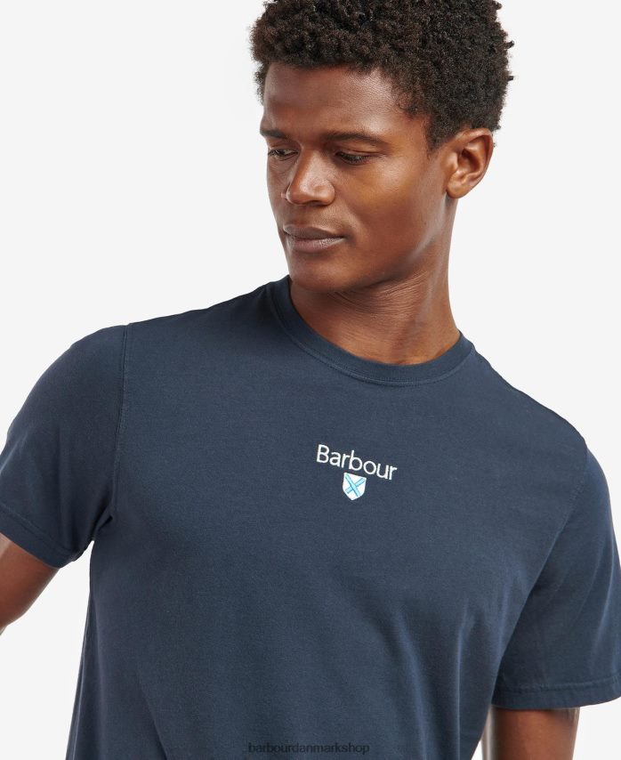 klassisk flåde stockton logo t-shirt BR2BR2793 Mænd Barbour tøj