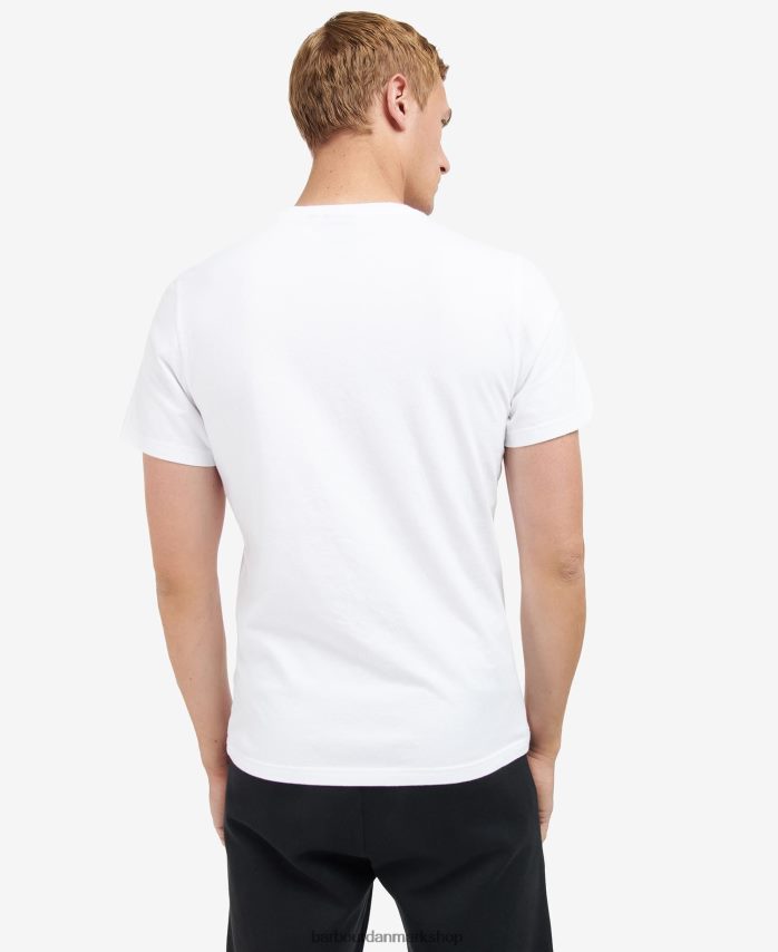 klassisk hvid terning t-shirt med grafisk tryk BR2BR2854 Mænd Barbour tøj