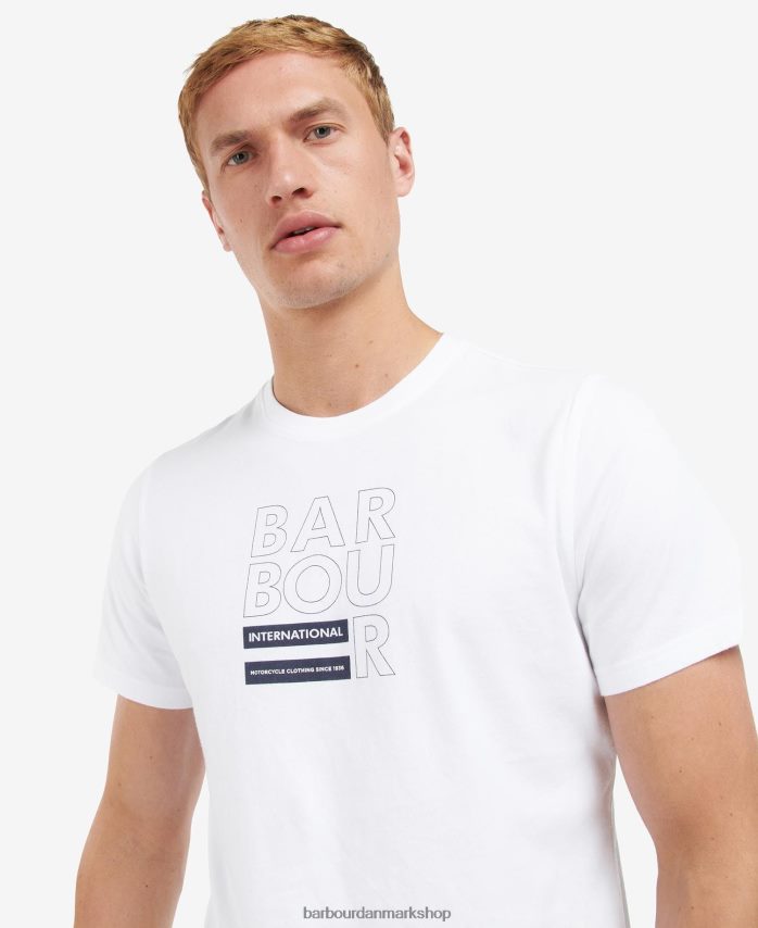 klassisk hvid terning t-shirt med grafisk tryk BR2BR2854 Mænd Barbour tøj