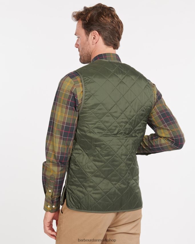 oliven/gammel quiltet vest/foring med lynlås BR2BR22318 Mænd Barbour tøj