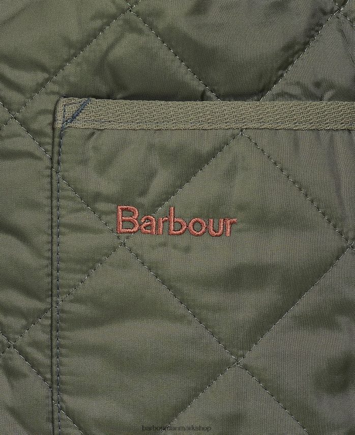 oliven/gammel quiltet vest/foring med lynlås BR2BR22318 Mænd Barbour tøj