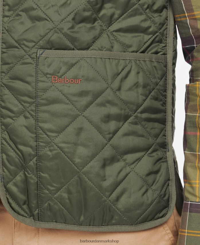 oliven/gammel quiltet vest/foring med lynlås BR2BR22318 Mænd Barbour tøj