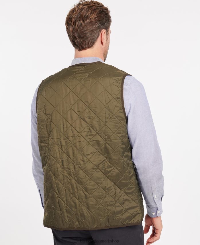 oliven polarquilt vest/foring med lynlås BR2BR22316 Mænd Barbour tøj