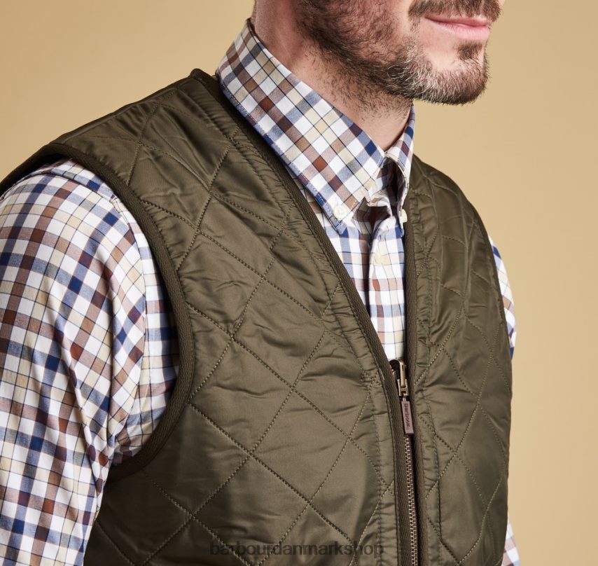 oliven polarquilt vest/foring med lynlås BR2BR22316 Mænd Barbour tøj