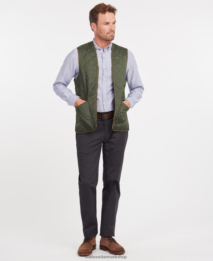 sort/moderne quiltet vest/foring med lynlås BR2BR22321 Mænd Barbour tøj