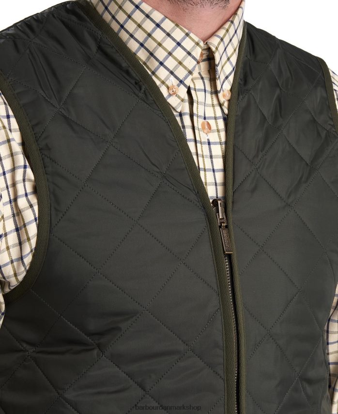sort/moderne quiltet vest/foring med lynlås BR2BR22321 Mænd Barbour tøj