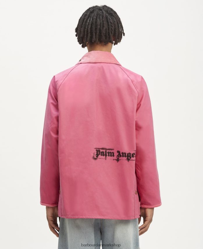Hot pink malik bedale voksjakke BR2BR272 Mænd Palm Angels x Barbour tøj