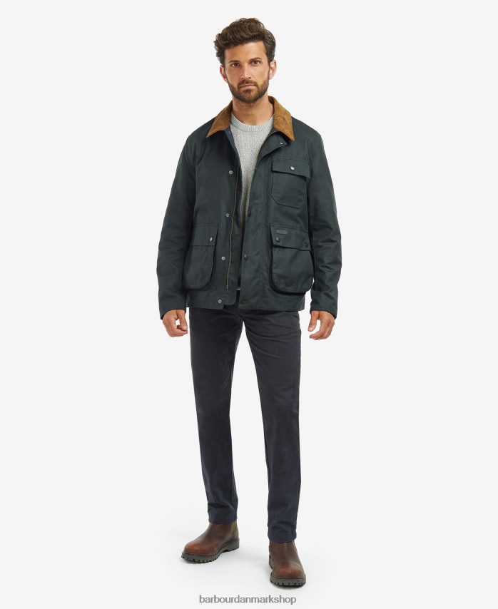 marine/flod birke tartan meldon vokset jakke BR2BR233 Mænd Barbour tøj