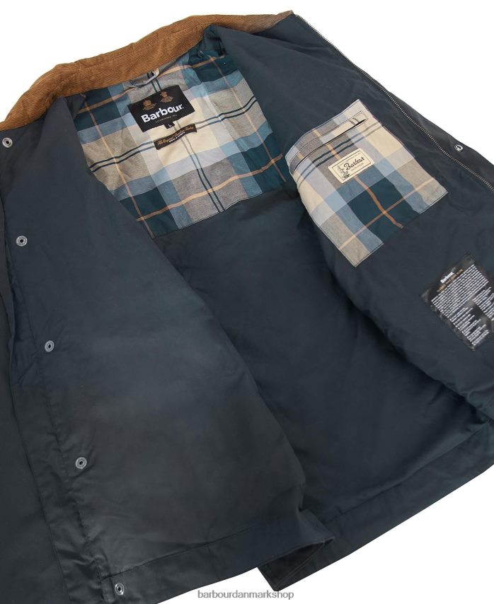 marine/flod birke tartan meldon vokset jakke BR2BR233 Mænd Barbour tøj